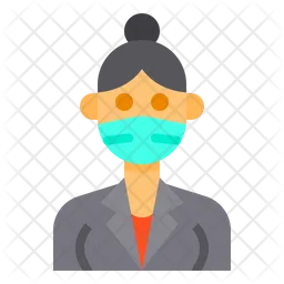 Lady With Facemask  Icon