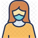 Mask Lady Corona Virus Icon