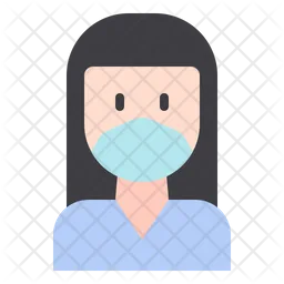 Lady With Mask  Icon
