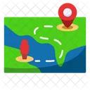 Lageplan Karte Ziel Symbol