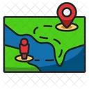 Lageplan Karte Ziel Symbol
