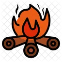 Lagerfeuer Flamme Camping Symbol