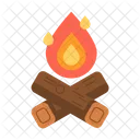 Lagerfeuer Nacht Trekking Icon