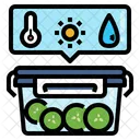 Lagerbedingungen Lebensmittelbehalter Kuchengeschirr Symbol