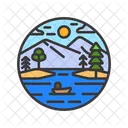 Lake Freshwater Serene Icon