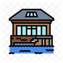 Lakeside Cabin Wooden Icon