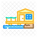 Lakeside Cabin Wooden Icon