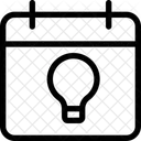 램프와 달력 달력 아이디어 아이콘