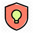 Lamp And Shield Idea Shield Idea Protection Icon