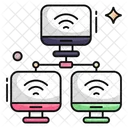Connected Monitors Connected Desktop Wireless Network Icon