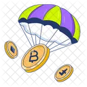 Lancamento Aereo Criptografico Moeda Bitcoin Ícone