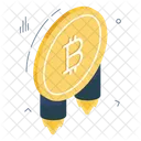 Lancamento De Bitcoin Lancamento De Criptomoeda Criptografia Icon