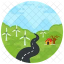 Windmills Landscape Landforms Icon