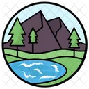 Landscape Hill Station Mountain Range Icon