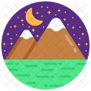 Alluring Night Mountain Starry Night Hill Station Icon