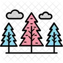 Trees Greenery Clouds Icon