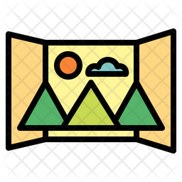 Landscape Icon - Download in Colored Outline Style