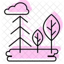 Landscape Color Shadow Thinline Icon 아이콘