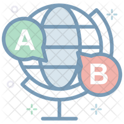 Language Learning Icon - Download in Colored Outline Style