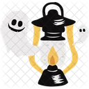 Lantern With Ghost Halloween Halloween Party Icon