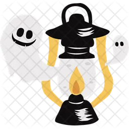 Lantern with ghost  Icon