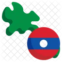 Laos flagge  Symbol