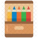 Lapices De Colores Papeleria Caja Icono