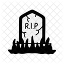 Glifo De Lapida Halloween Muerto Icono