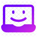 Laptop Face Happy Hour Icon