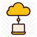 Laptop Cloud Connection Online Storage Icon
