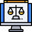 Laptop Online Justice Online Court Icon