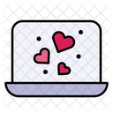 Laptop Love Heart Icon