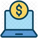 Laptop Money Online Icon