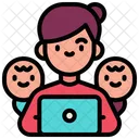 Laptop Computer Mom Business Icon