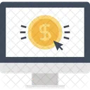 Laptop Coin Money Icon