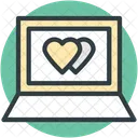 Laptop Heart Sign Icon