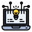 Laptop Bulb Idea Icon