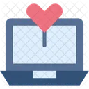 Laptop Heart Line Chart Icon