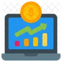 Laptop Graph Financial Icon