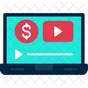 Laptop Youtube Earning Vidoes Icon