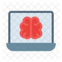 Laptop Online Brain Icon