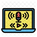 Laptop Podcast Audio Icon