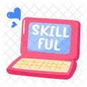 Laptop Minicomputer Skillful Icon