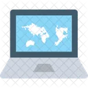 Laptop Map Online Icon
