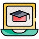 Laptop And Graduation Cap Icon