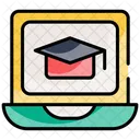 Laptop And Graduation Cap Icône