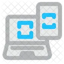 Laptop And Handphone Barcode  Icon