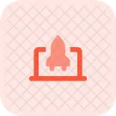 Laptop And Space Shuttle Online Startup Startup Icon