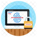 Laptop Fingerprint Laptop Biometric Biometric Security Icon