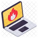 Laptop Burning Fire Flaction Icon